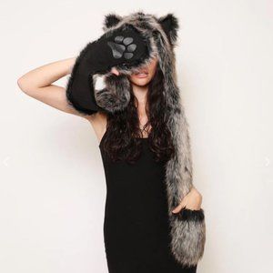 Grey Wolf Spirit Hood (Faux Fur)